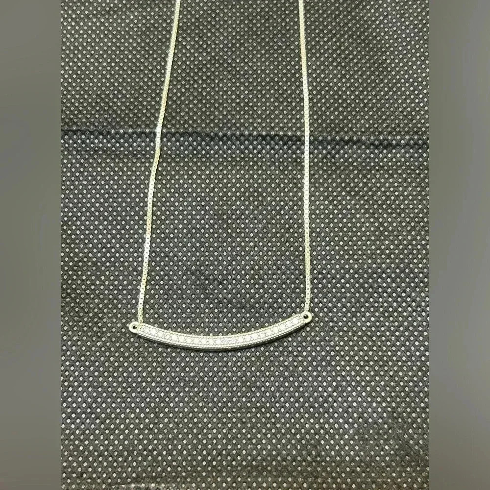 Hearts of PANDORA Bar Necklace CZ Sterling Silver